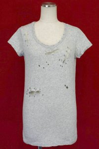 【新品】ダメージTシャツ(グレー)(Tshirt/gray) g_tp TS_042_D005【通信販売専用商品】