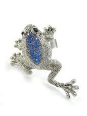 画像1: 【新品】 ストーンカエルリング (シルバー×ブルー) RG_236_B142【通信販売専用商品】 (1)