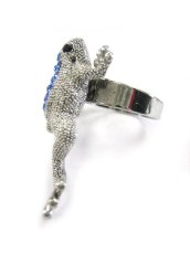 画像2: 【新品】 ストーンカエルリング (シルバー×ブルー) RG_236_B142【通信販売専用商品】 (2)