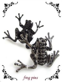 【新品】 かえるピンバッジ(黒) (brooch/black) ZA_005_B59【通信販売専用商品】