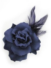 画像1: 【新品】薔薇2WAYブローチ&ヘアピン　青 kgt-ha-2w-NE.G.AC.30.T_b128【通信販売専用商品】 (1)