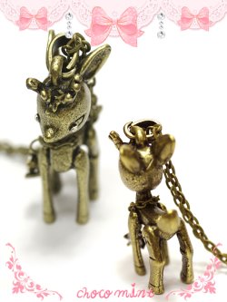 画像2: 【新品】アンティークバンビちゃんネックレス necklace NE_110_B123