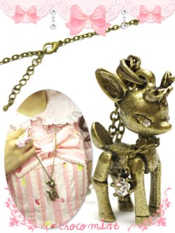 画像3: 【新品】アンティークバンビちゃんネックレス necklace NE_110_B129