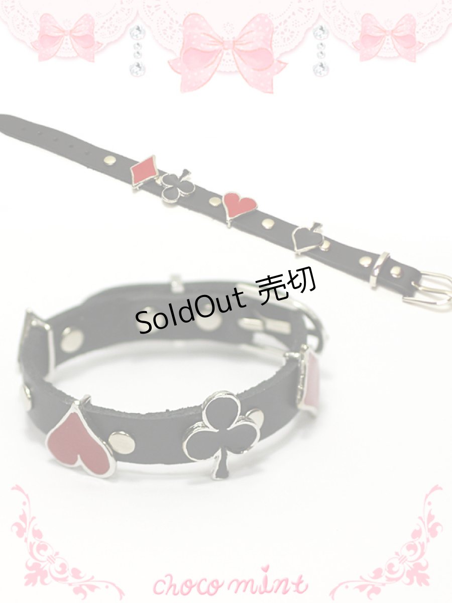 画像1: 【新品】トランプレザーブレスレット　ブラック BR_014_B106【通信販売専用商品】 (1)