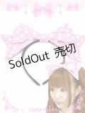 【新品】ドットリボンカチューシャ headband(ピンク pink) HA_111_B140【通信販売専用商品】