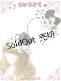 【新品】リボンドットフリルハットカチューシャ(ブラック×ホワイト)（black×white） HA_246_B148【通信販売専用商品】