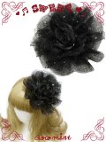 【新品】エレガントレースローズ2WAYブローチ&ヘアピン(黒) HA_272_B141