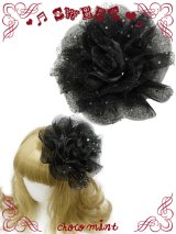 【新品】エレガントレースローズ2WAYブローチ&ヘアピン(黒) HA_272_B141