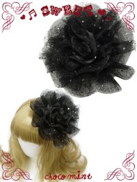 【新品】エレガントレースローズ2WAYブローチ&ヘアピン(黒) HA_272_B141【通信販売専用商品】