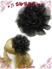 画像1: 【新品】エレガントレースローズ2WAYブローチ&ヘアピン(黒) HA_272_B141【通信販売専用商品】 (1)
