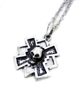 画像1: 【新品】×ドクロネックレス NE_001_B130