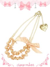 画像1: 【新品】 リボンパールネックレス（ピンク） NE_138_B142【通信販売専用商品】 (1)