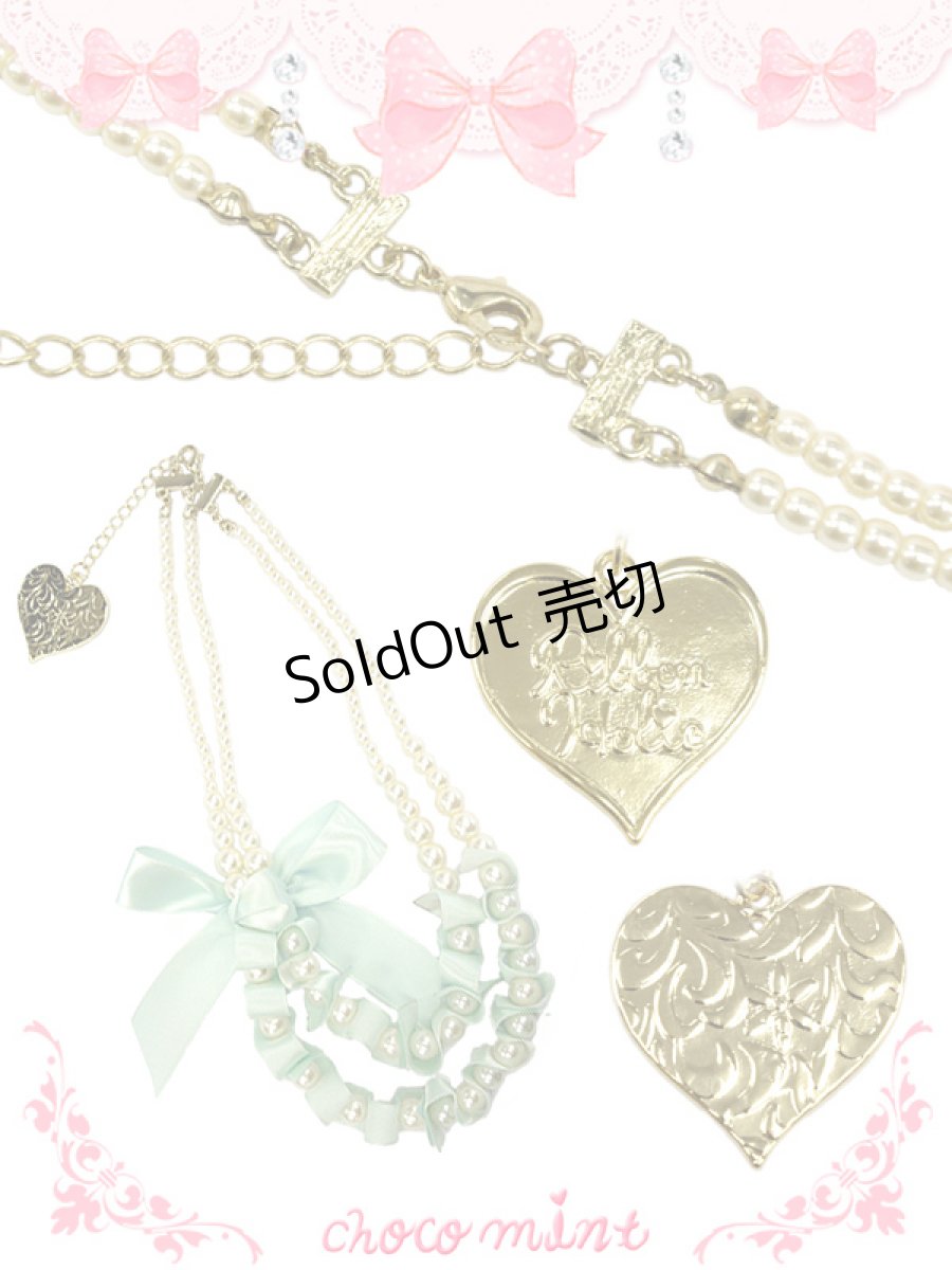 画像2: 【新品】 リボンパールネックレス（ミント） NE_137_B142【通信販売専用商品】 (2)