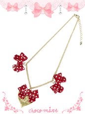 画像1: 【新品】 ラブリー♪ドットリボンネックレス (3連リボンネックレス) NE_135_B141【通信販売専用商品】 (1)