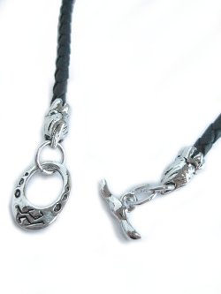 画像3: 【新品】スカルレザーネックレス(necklace) NE_008_B103