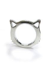 画像1: 【新品】 ネコシルエットリング(シルバー) RG_188_B83【通信販売専用商品】 (1)