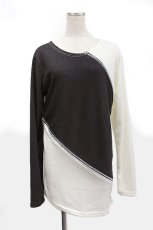 画像1: 【新品】ジップ切替ニットセーター g_tp TP_081_D011【通信販売専用商品】 (1)