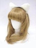 【新品】 ねこみみカチューシャ (ホワイト×ブラック) -ha-klt-ha-k-131207-NE.L.AC.660.T_B147