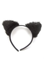 画像2: 【新品】 ねこみみカチューシャ (ブラック×ブラック) HA_182_B147【通信販売専用商品】 (2)
