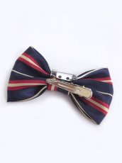 画像2: 【新品】 レジメンタルリボン2Way(ネイビー×ワイン) HA_150_B148【通信販売専用商品】 (2)