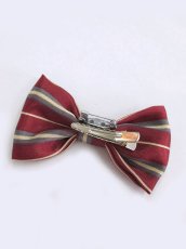 画像2: 【新品】 レジメンタルリボン2Way(ワイン×グレー) HA_211_B148【通信販売専用商品】 (2)