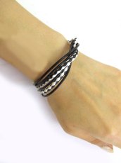 画像3: 【新品】 レザーブレスレット(黒×白) BR_007_B130【通信販売専用商品】 (3)