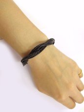 画像3: 【新品】 レザーブレスレット(黒×黒) BR_008_B130【通信販売専用商品】 (3)
