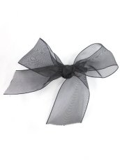 画像1: 【新品】 オーガンジ－リボン2Way(黒・無地) HA_009_B131【通信販売専用商品】 (1)
