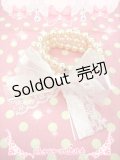 【新品】リボンパールブレス　（ピンク） BR_043_B131【通信販売専用商品】