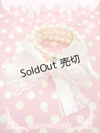 【新品】リボンパールブレス　（ピンク） BR_043_B131【通信販売専用商品】