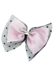 画像2: 【新品】ドットチュール2WAYブローチ&ヘアピン(ピンク/ブラック)brooch/hair pin HA_158_B141【通信販売専用商品】 (2)