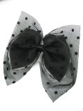 【新品】ドットチュール2WAYブローチ&ヘアピン(ブラック/ブラック)brooch/hair pin HA_156_B135