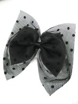 【新品】ドットチュール2WAYブローチ&ヘアピン(ブラック/ブラック)brooch/hair pin HA_156_B135