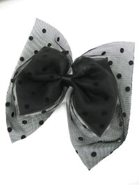【新品】ドットチュール2WAYブローチ&ヘアピン(ブラック/ブラック)brooch/hair pin HA_156_B135【通信販売専用商品】
