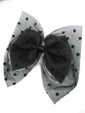 画像1: 【新品】ドットチュール2WAYブローチ&ヘアピン(ブラック/ブラック)brooch/hair pin HA_156_B135【通信販売専用商品】 (1)
