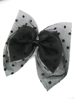 画像1: 【新品】ドットチュール2WAYブローチ&ヘアピン(ブラック/ブラック)brooch/hair pin HA_156_B135