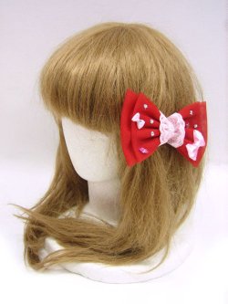 画像5: 【新品】チュールリボン2WAYヘアピン＆ブローチ（レッド） HA_159_B141