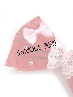 画像3: 【新品】チュールリボン2WAYヘアピン＆ブローチ（レッド） HA_159_B141【通信販売専用商品】