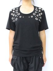 画像2: 【新品】丸カン半袖カットソー(黒) g_tp TP_027_D003【通信販売専用商品】 (2)