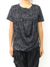 画像2: 【新品】ドレープ半袖カットソー(黒) g_tp TP_104_D016【通信販売専用商品】 (2)