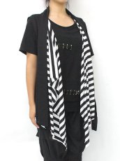 画像1: 【新品】ストライプ切替ジレ g_tp TP_073_D009【通信販売専用商品】 (1)