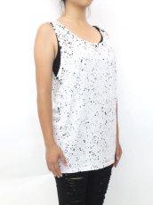 画像1: 【新品】ペイントタンクトップ(白×黒) g_tp TP_007_D001【通信販売専用商品】 (1)