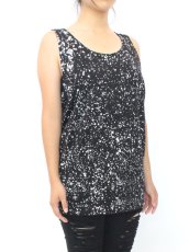 画像1: 【新品】ペイントタンクトップ(黒×白) g_tp TP_006_D001【通信販売専用商品】 (1)