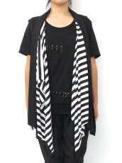 画像2: 【新品】ストライプ切替ジレ g_tp TP_073_D009【通信販売専用商品】 (2)