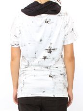 画像3: 【新品】V切替半そでパーカー(白×黒) g_tp TP_009_D001【通信販売専用商品】 (3)