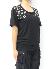 画像1: 【新品】丸カン半袖カットソー(黒) g_tp TP_027_D003【通信販売専用商品】 (1)