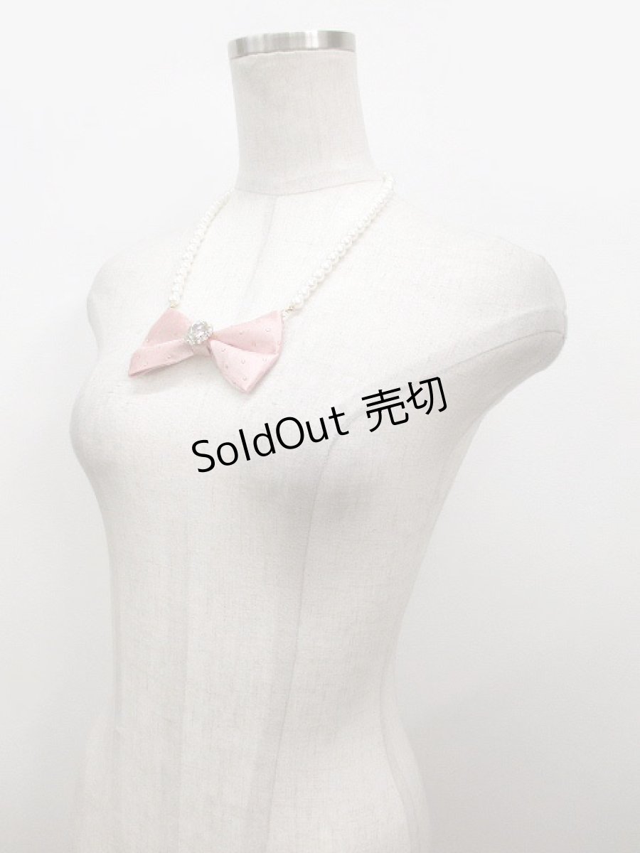 画像3: 【新品】クリスタルリボンパールネックレス(ピンク) NE_057_B131【通信販売専用商品】 (3)