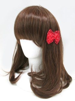 画像3: 【新品】ドットオーガンジーミニリボンヘアクリップ(レッド) HA_149_B154