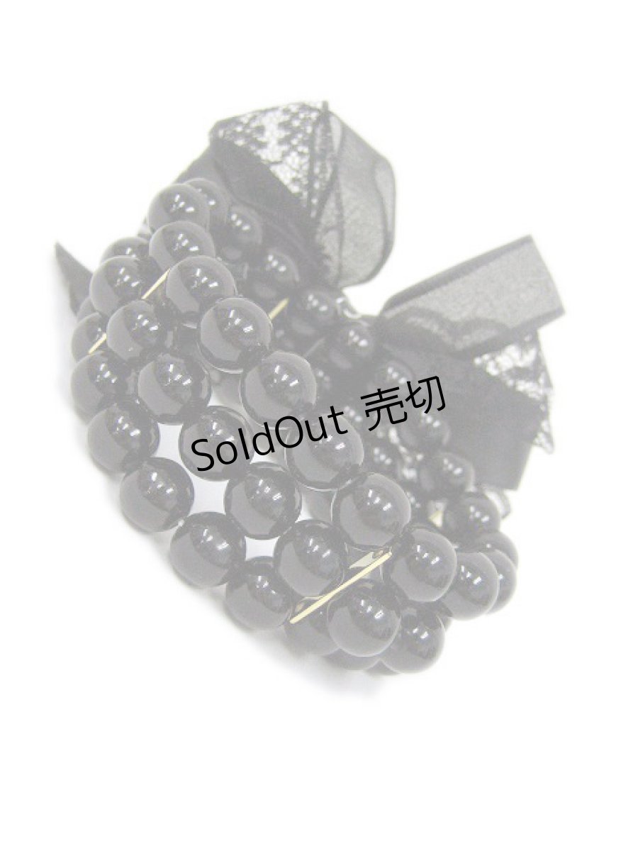 画像2: 【新品】リボンパールブレス（ブラック） BR_044_B131【通信販売専用商品】 (2)