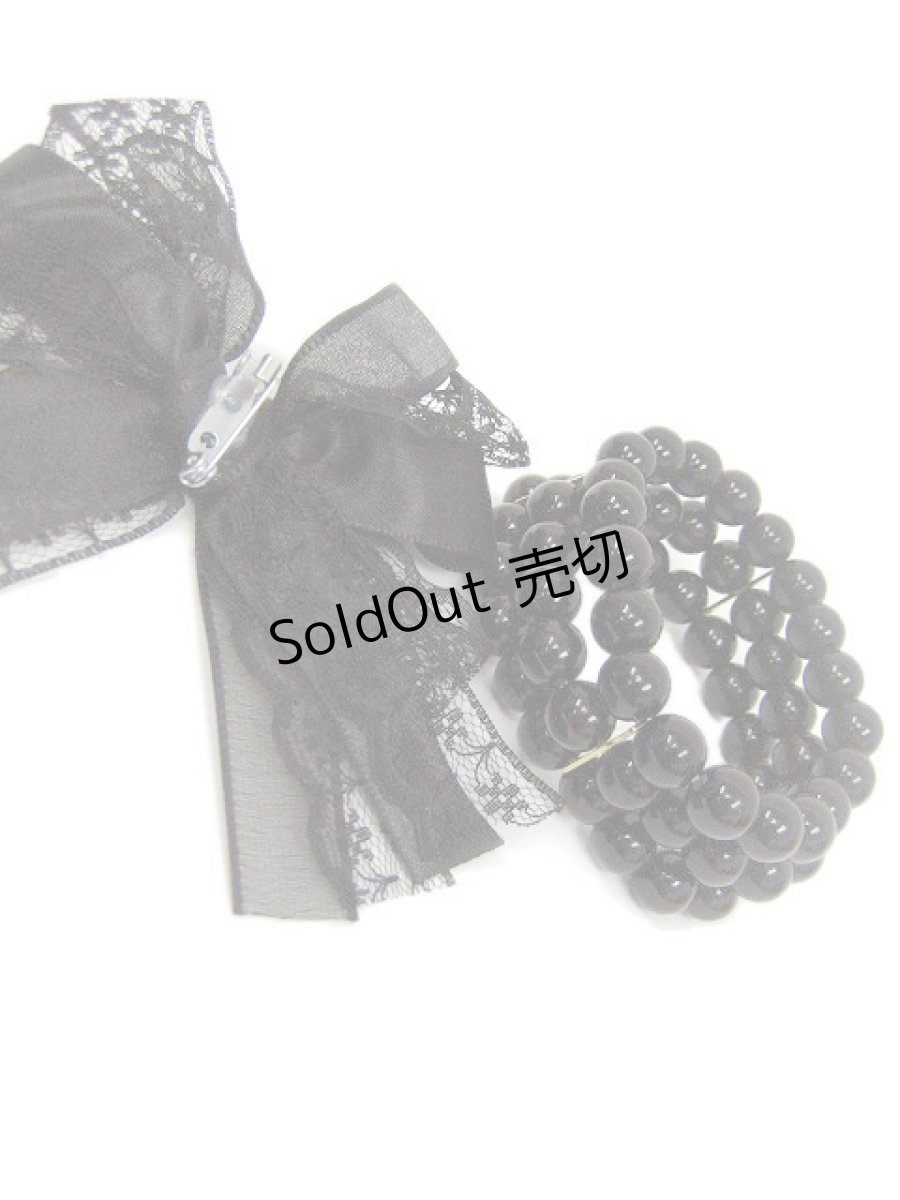 画像3: 【新品】リボンパールブレス（ブラック） BR_044_B131【通信販売専用商品】 (3)